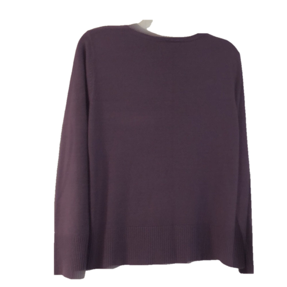 Vintage Kathie Lee Lavender Sz L Pit to Pit 22 3/4” Cardigan Sweater Acylic Soft - Picture 5 of 15